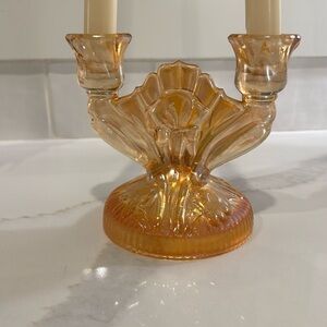 Carnival Glass Candle Holder